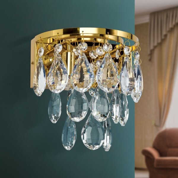 Aplică de cristal Orion WA 2-1369/2 CELESTE 2xG9/40W/230V auriu