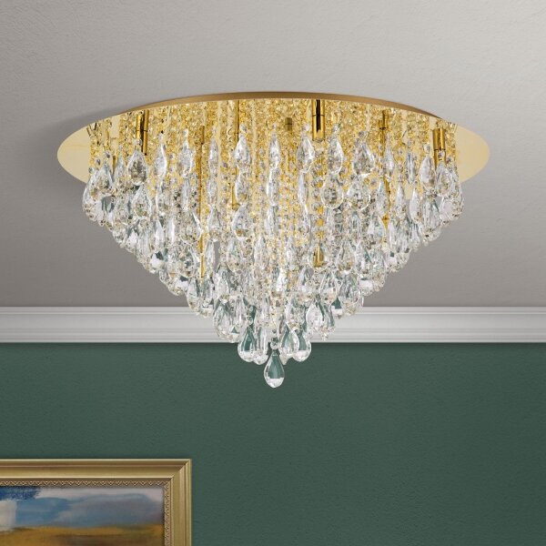 Plafonieră de cristal Orion DLU 2516/75 CELESTE 12xG9/40W/230V d. 75 cm auriu