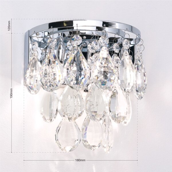 Aplică de cristal Orion WA 2-1369/2 CELESTE 2xG9/40W/230V crom