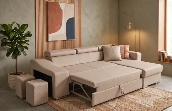 Coltar extensibil cu 2 tabureti inclusi, Stella