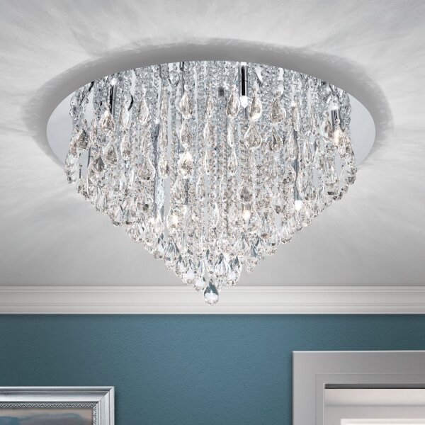 Plafonieră de cristal Orion DLU 2516/75 CELESTE 12xG9/40W/230V d. 75 cm crom