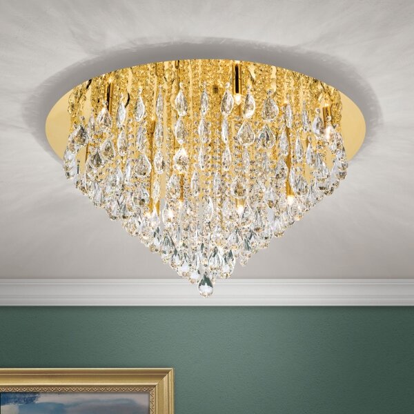 Plafonieră de cristal Orion DLU 2516/75 CELESTE 12xG9/40W/230V d. 75 cm auriu
