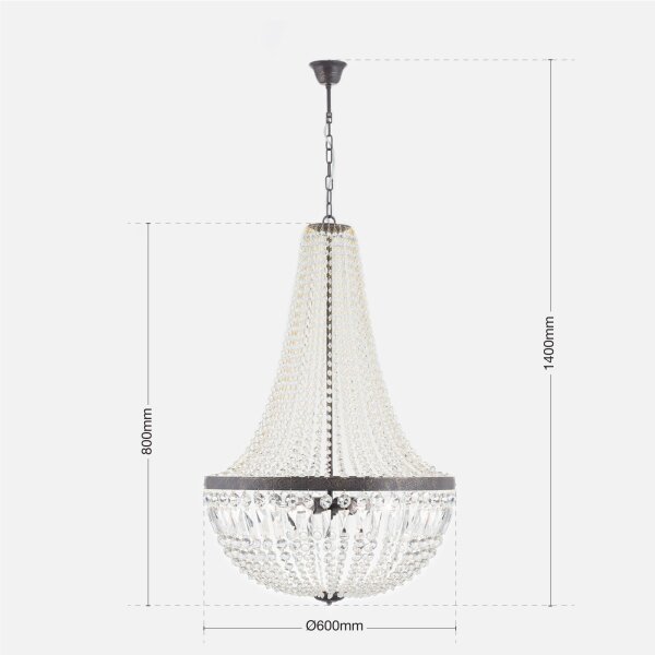 Lustră de cristal pe lanț Orion HL 6-1497/6 ARILA 6xE27/60W/230V maro/patină