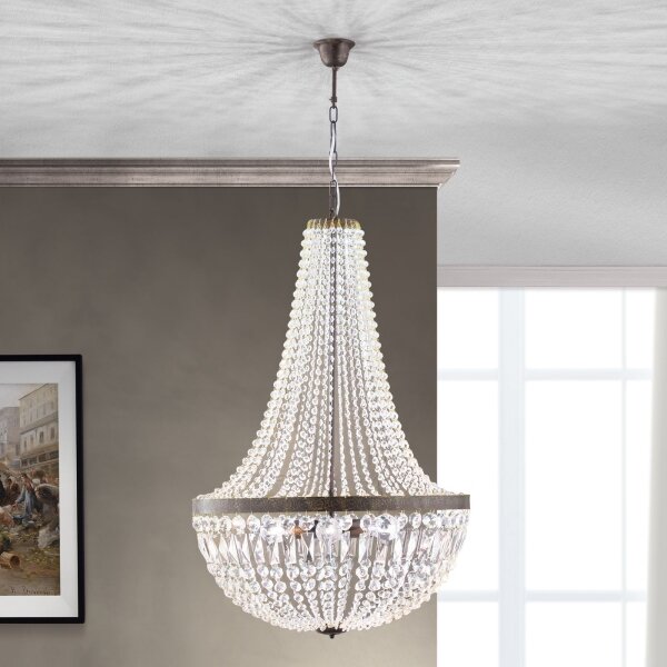 Lustră de cristal pe lanț Orion HL 6-1497/6 ARILA 6xE27/60W/230V maro/patină