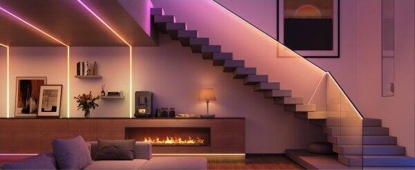 Bandă LED RGBWWIC dimabilă Govee COB 3780 diode 3m Wi-Fi Matter