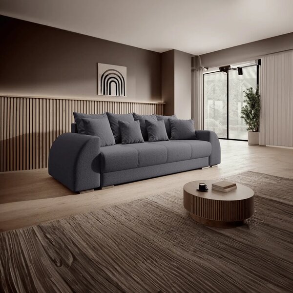 Canapea extensibilă dumonde cu ladă de depozitare Verona Graphite 260x100 cm