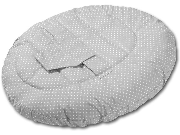 Perna multifunctionala Hanna Plus Grey Dots,transformabila in perna gravide, alaptare si sezlong bebe