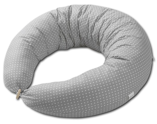 Perna multifunctionala Hanna Plus Grey Dots,transformabila in perna gravide, alaptare si sezlong bebe
