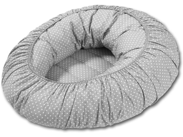 Perna multifunctionala Hanna Plus Grey Dots,transformabila in perna gravide, alaptare si sezlong bebe