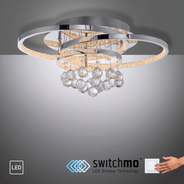 Plafonieră LED Paul Neuhaus 6267-17 ROTAZO LED/32W/230V d. 45 cm crom