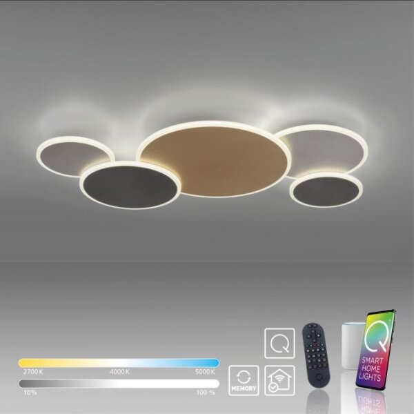 Plafonieră LED dimabilă Paul Neuhaus 8008-70 Q-PIATO LED/49W/230V 2700-5000K Wi-Fi + telecomandă