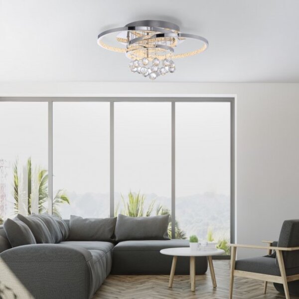 Plafonieră LED Paul Neuhaus 6267-17 ROTAZO LED/32W/230V d. 45 cm crom