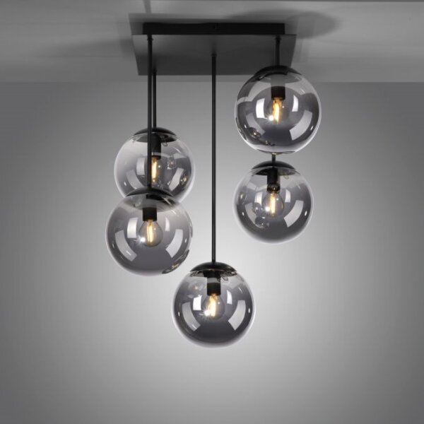 Lustră pe tijă JUST LIGHT. 14602-18 WIDOW 5xE14/25W/230V negru