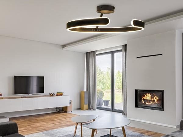 Lustră LED dimabilă aplicată LED/72W/230V 3000-6500K negru + telecomandă