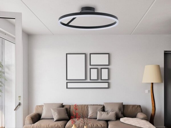 Lustră LED dimabilă aplicată LED/40W/230V 3000-6500K negru + telecomandă