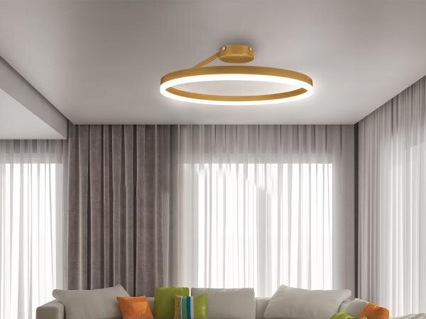Lustră LED dimabilă aplicată LED/40W/230V 3000-6500K auriu + telecomandă