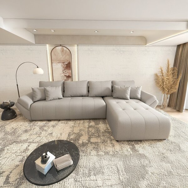 Colțar extensibil dumonde cu ladă de depozitare Berlin XL Enjoy Grey 350x185 cm II