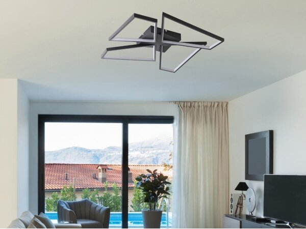 Plafonieră LED dimabilă LED/115W/230V 3000-6500K negru + telecomandă