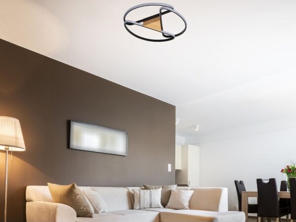 Plafonieră LED dimabilă LED/75W/230V 3000-6500K maro/negru + telecomandă