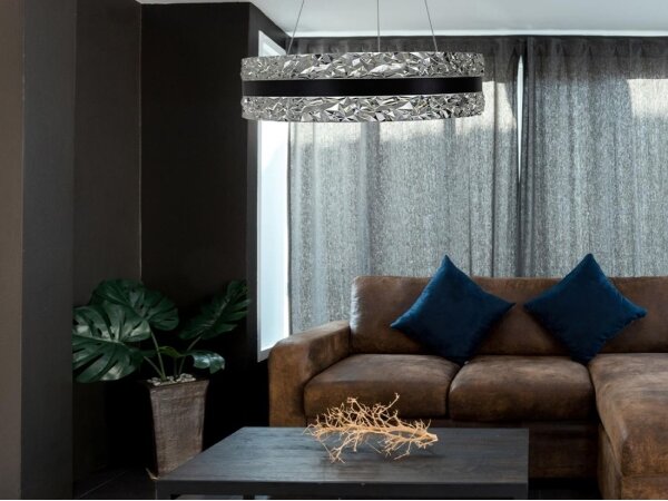 Lustră LED dimabilă pe cablu LED/80W/230V 3000-6500K negru + telecomandă