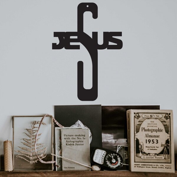 Cruce decorativă din lemn - Isus, dimensiune - 250x180 mm