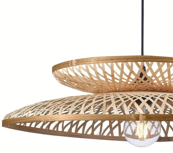Lustră pe cablu BALI 1xE27/20W/230V d. 60 cm bambus