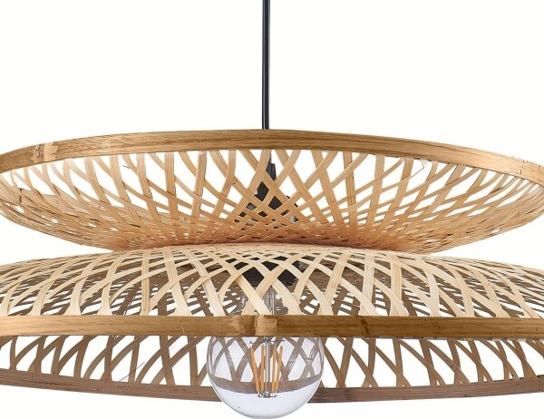 Lustră pe cablu BALI 1xE27/20W/230V d. 60 cm bambus