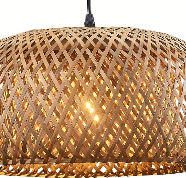 Lustră pe cablu KORFU 1xE27/20W/230V d. 38 cm bambus
