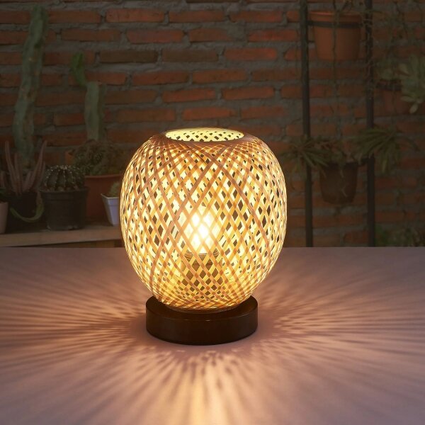 Lampă de masă ZANZIBAR 1xE27/20W/230V d. 18 cm bambus