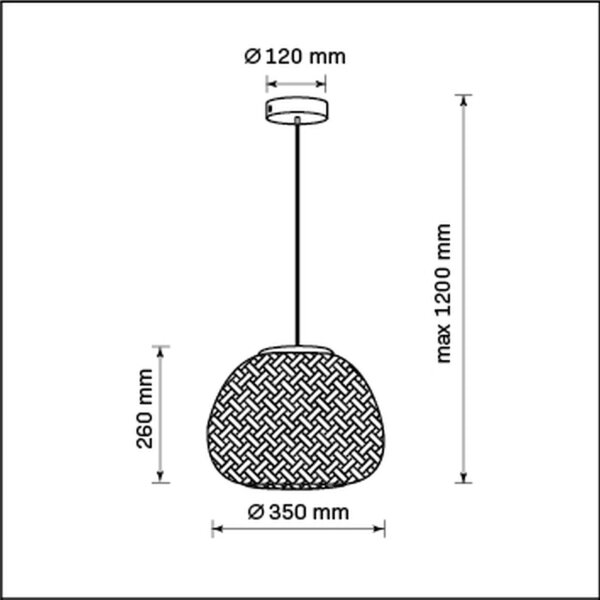 Lustră pe cablu ZANZIBAR 1xE27/20W/230V d. 35 cm bambus