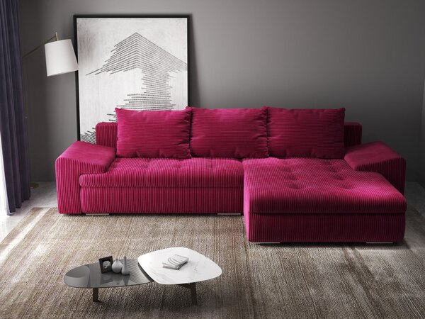 Colțar extensibil dumonde cu ladă de depozitare Leonardo Zoom Rosu 260x185 cm II