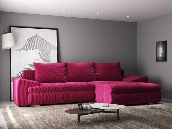 Colțar extensibil dumonde cu ladă de depozitare Leonardo Zoom Rosu 260x185 cm II