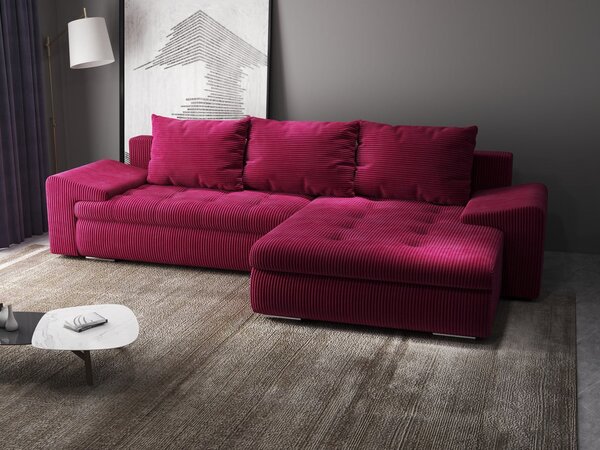 Colțar extensibil dumonde cu ladă de depozitare Leonardo Zoom Rosu 260x185 cm II