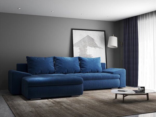 Colțar extensibil dumonde cu ladă de depozitare Leonardo Zoom Albastru 260x185 cm