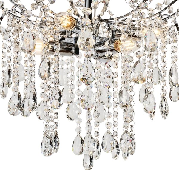 Lustră de cristal aplicată Brilagi CRYSTAL 6xE14/60W/230V crom lucios