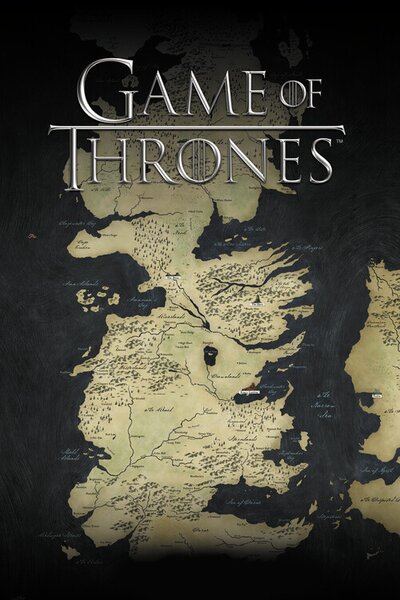 Poster de artă Game of Thrones - Westeros map, (26.7 x 40 cm)