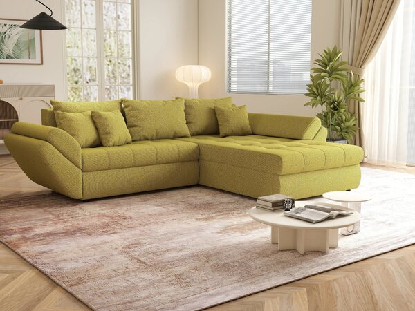 Colțar extensibil dumonde cu ladă de depozitare Loana Enjoy Green II 270x185 cm