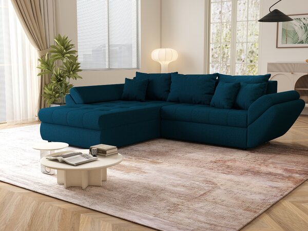 Colțar extensibil dumonde cu ladă de depozitare Loana Enjoy Petrol 270x185 cm