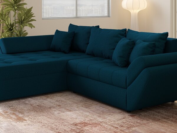 Colțar extensibil dumonde cu ladă de depozitare Loana Enjoy Petrol 270x185 cm