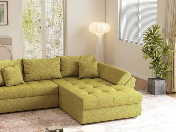 Colțar extensibil dumonde cu ladă de depozitare Loana Enjoy Green II 270x185 cm