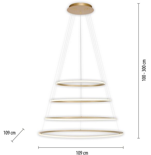 Lustră LED dimabilă pe cablu Paul Neuhaus 2124-60 TESSARA LED/97W/230V + telecomandă