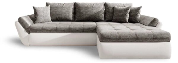 Colțar extensibil dumonde cu ladă de depozitare Loana Magma White 275x185 cm