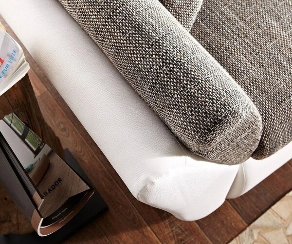 Colțar extensibil dumonde cu ladă de depozitare Loana Magma White 275x185 cm