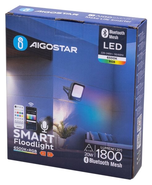 Proiector LED RGBW Aigostar MESH LED/20W/230V 6500K IP65 + telecomandă