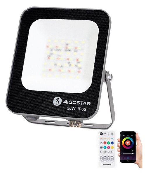 Proiector LED RGBW Aigostar MESH LED/20W/230V 6500K IP65 + telecomandă