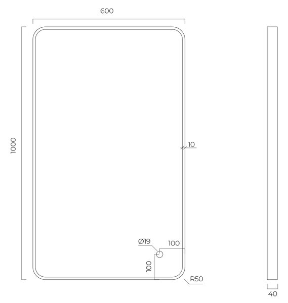 Oltens Nordlis oglindă 60x100 cm dreptunghiular cu iluminare cu covoraș de încălzire 64117510