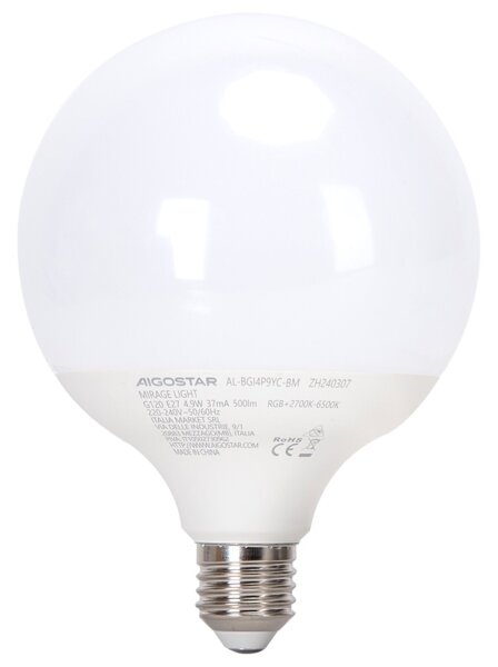 Bec LED RGBW dimabil Aigostar MESH G120 E27/4,9W/230V 2700-6500K + telecomandă