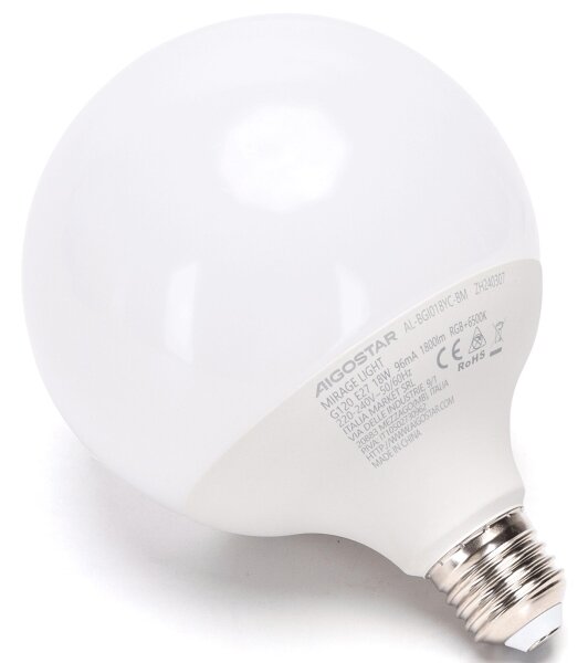 Bec LED RGBW dimabil Aigostar MESH G120 E27/18W/230V 6500K + telecomandă