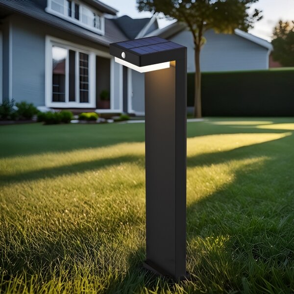 Lampă LED solară cu senzor Solight WO7202 PALERMO LED/5W/2000mAh IP54 negru