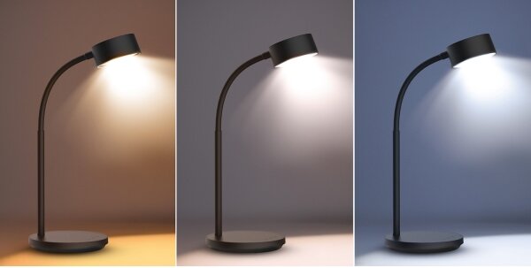 Lampă LED dimabilă de masă Solight WO3000-B LED/4,5W/5V 3000/4000/6500K negru